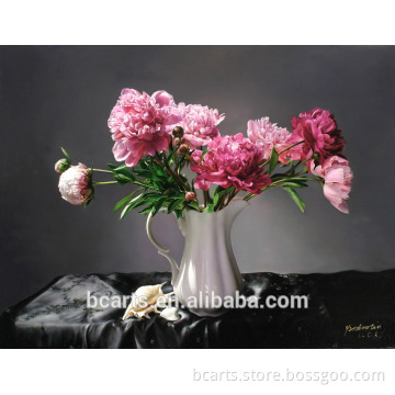 Bright flower in vases wall art painting from B&C Arts
